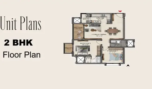 2 BHK floor plan layout spanning 1,080 to 1,210 sq. ft. at Sattva Courtyard Gunjur Road East Bengaluru