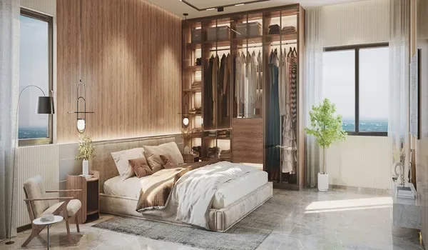 Second bedroom interior layout in a 2 BHK apartment at Sattva Courtyard East Bengaluru