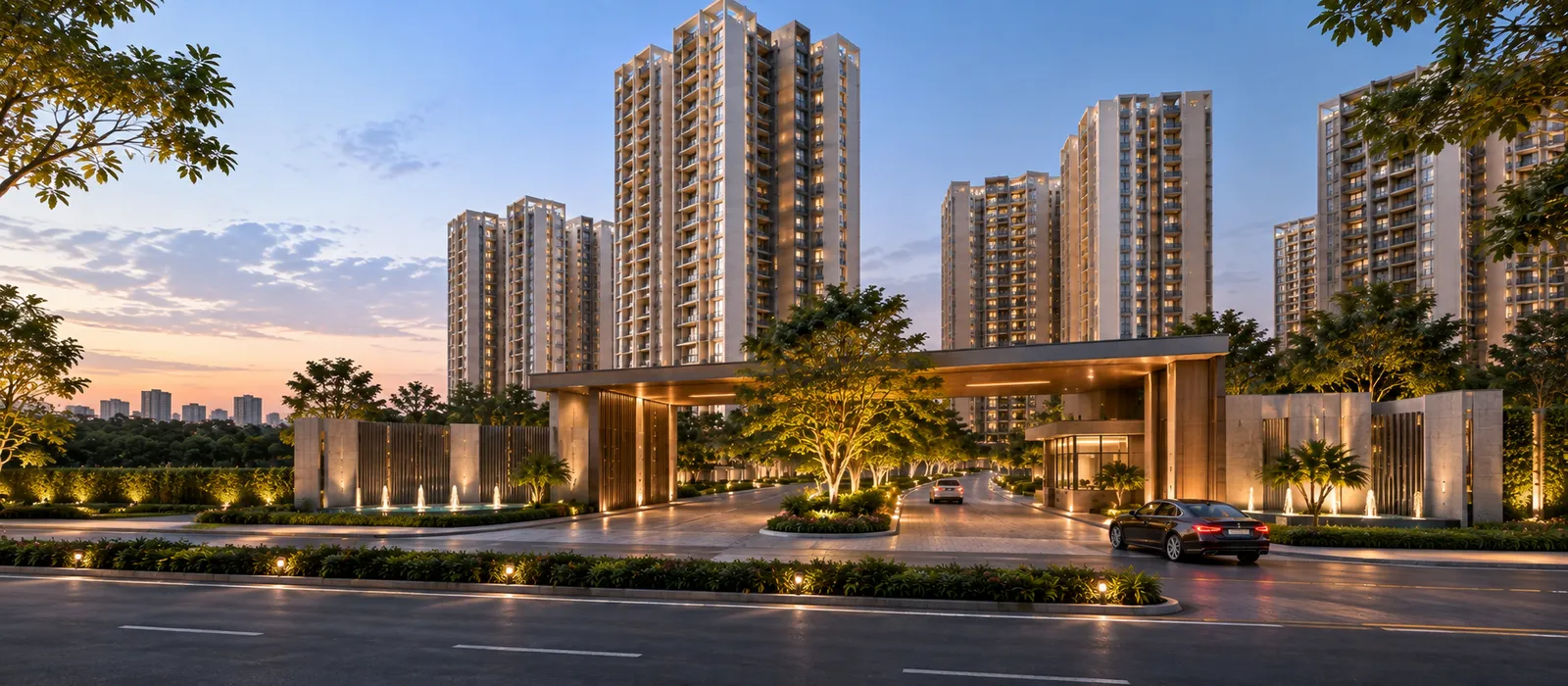 Indicative master plan layout of Embassy Knowledge Park showing residential and commercial zones across 200 acres in North Bangalore